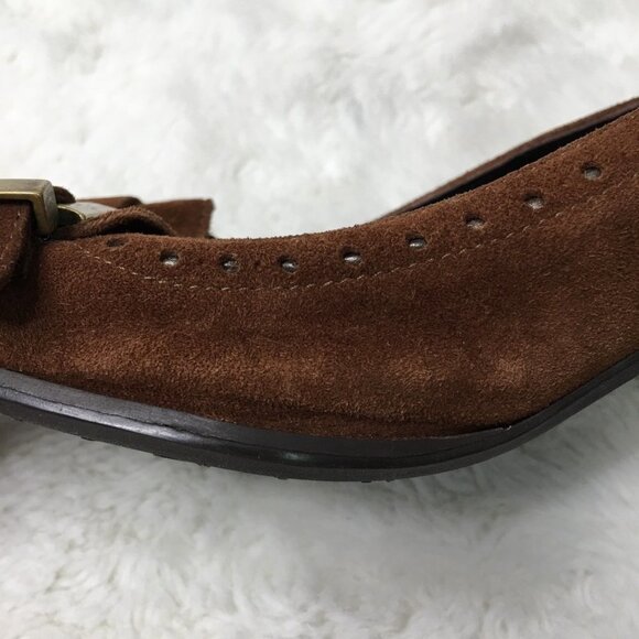 Stuart Weitzman Brown Suede Heels Size 4 1/2 - Picture 7 of 13